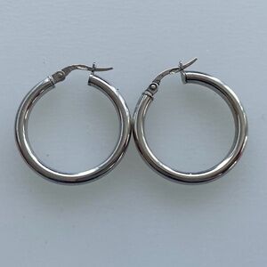 Classic Sterling Silver Hoop Earrings - Women Jewelry